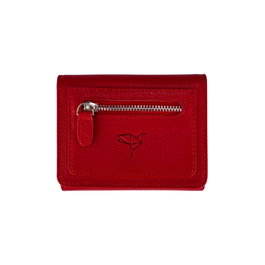 Zoozie Bags Cartera de Mujer Roja de Piel Auténtica - 11x2x8.5 cm